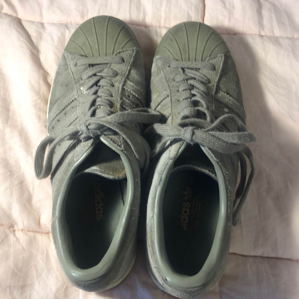 Adidas gray superstar sneakers